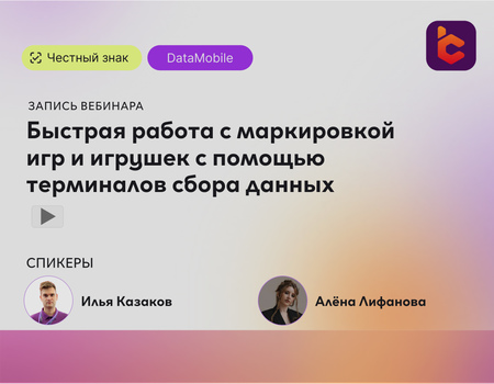 Вебинар &laquo;Быстрая работа с маркировкой игр и игрушек с помощью терминалов сбора данных&raquo;